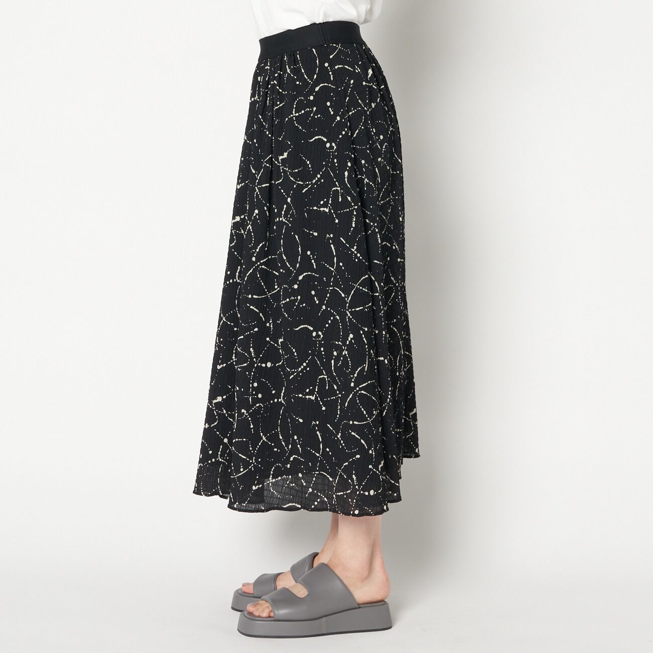 HELIOPOLE「HELIOPOLE DEVEAUX  BI-COLOR PRINT FLARE SK」|スカート|