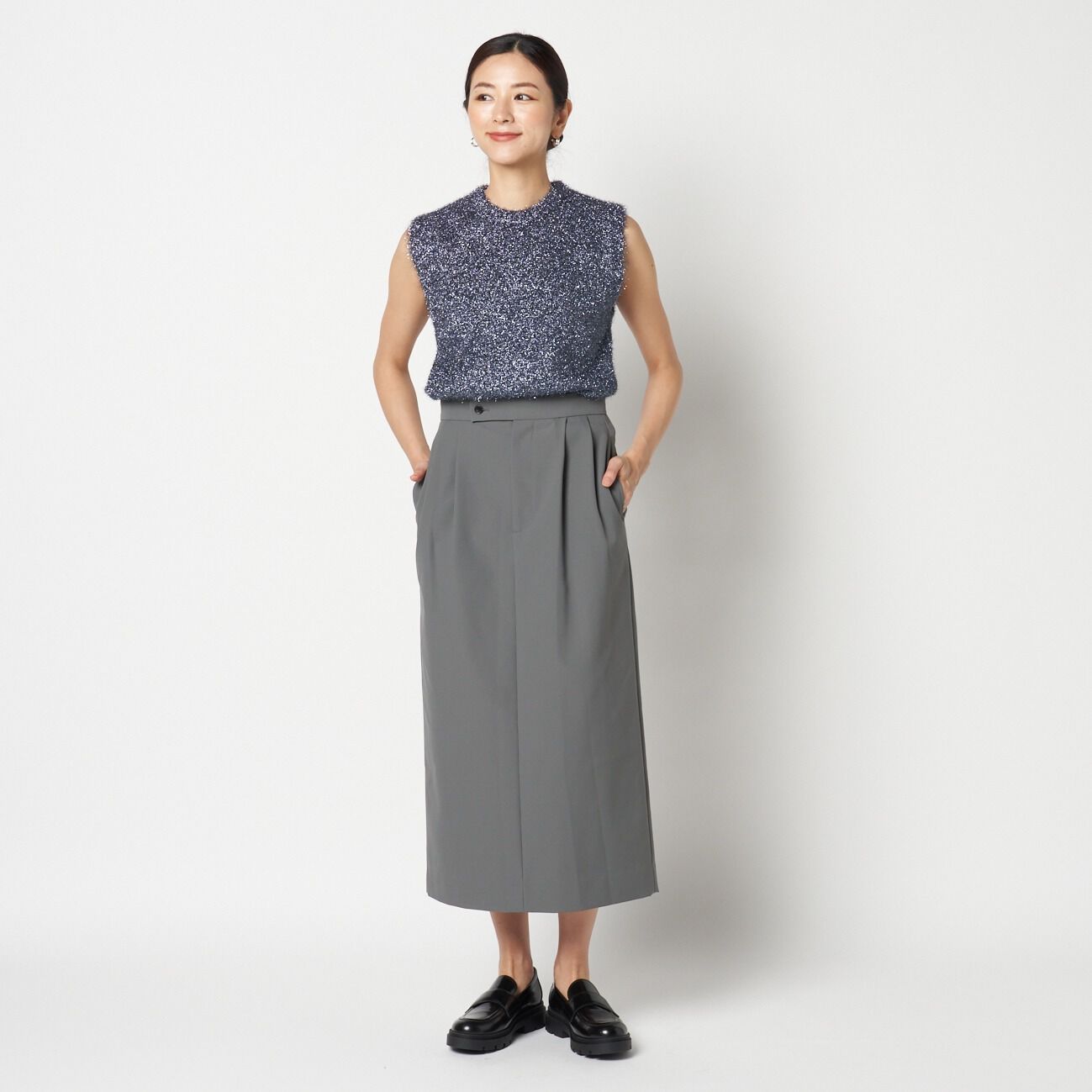 HELIOPOLE「HELIOPOLE STRETCH TUCK SKIRT」|スカート|