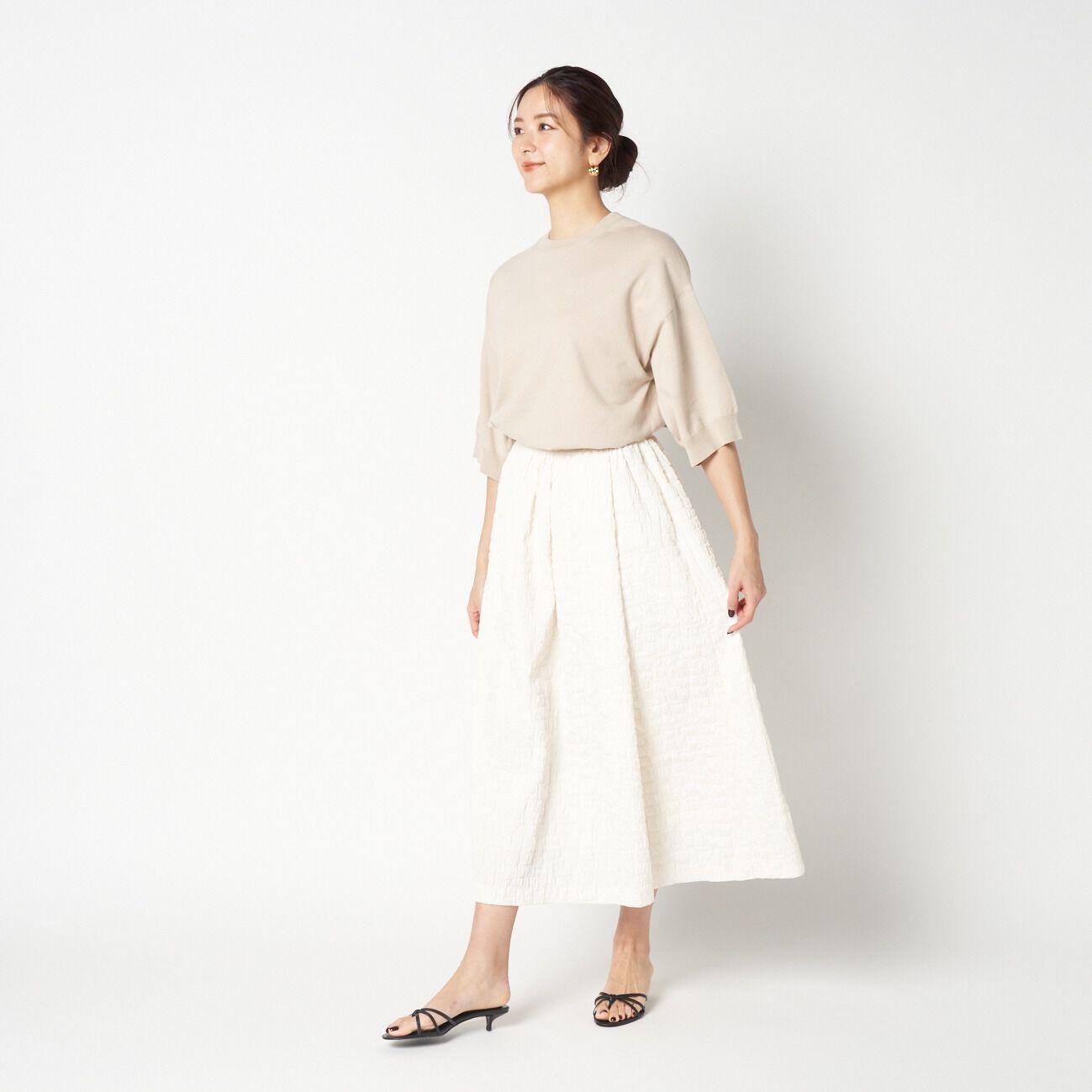 HELIOPOLE「HELIOPOLE JACQUARD A LINE SKIRT」|スカート|