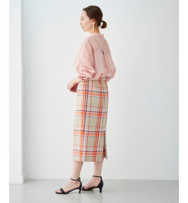 le.coeur blanc「MANTECO チェックハイウエストスカート」|タイト|
