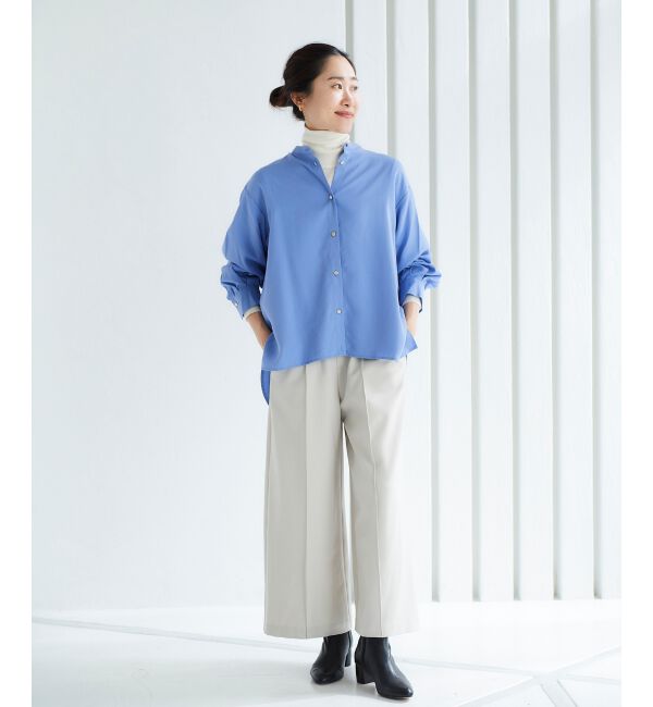 le.coeur blanc「ウールライクワイドクロップドパンツ」|スラックス|