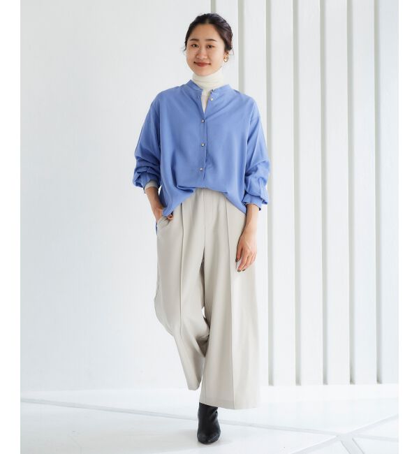 le.coeur blanc「ウールライクワイドクロップドパンツ」|スラックス|