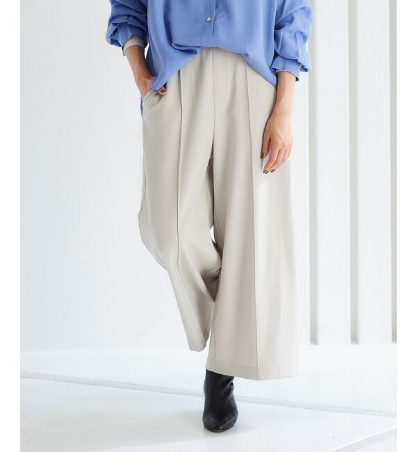 le.coeur blanc「ウールライクワイドクロップドパンツ」|スラックス|