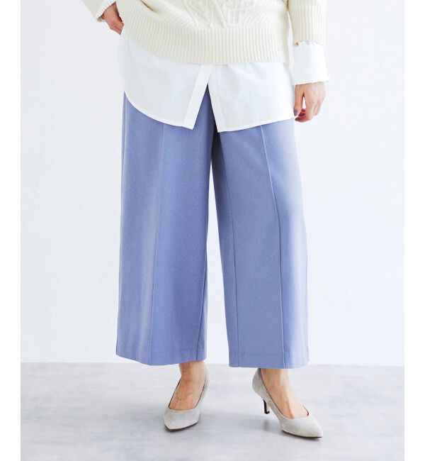 le.coeur blanc「ウールライクワイドクロップドパンツ」|スラックス|