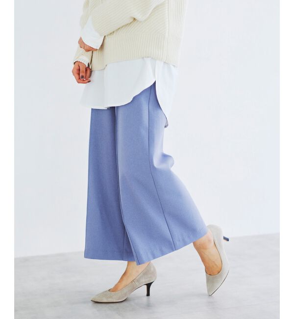 le.coeur blanc「ウールライクワイドクロップドパンツ」|スラックス|