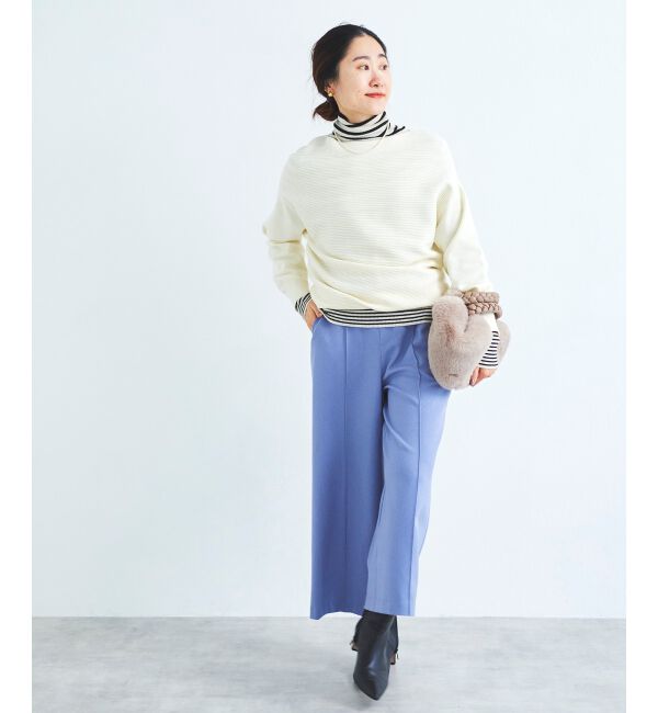 le.coeur blanc「ウールライクワイドクロップドパンツ」|スラックス|