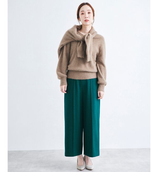 le.coeur blanc「ウールライクワイドクロップドパンツ」|スラックス|