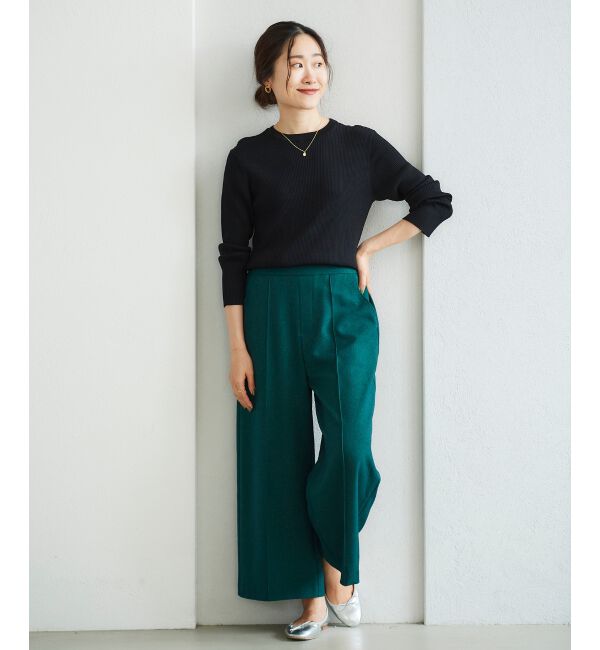 le.coeur blanc「ウールライクワイドクロップドパンツ」|スラックス|