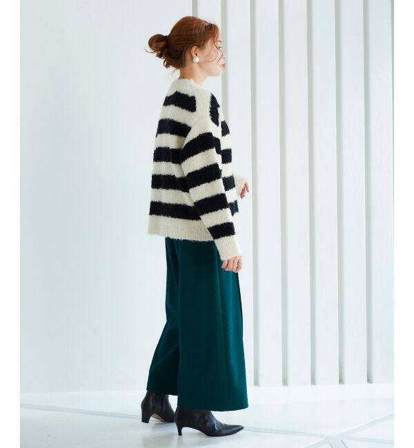 le.coeur blanc「ウールライクワイドクロップドパンツ」|スラックス|