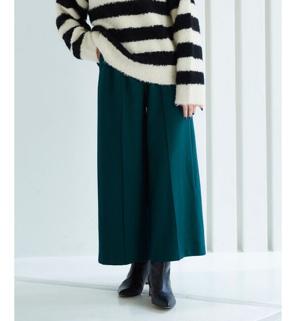 le.coeur blanc「ウールライクワイドクロップドパンツ」|スラックス|