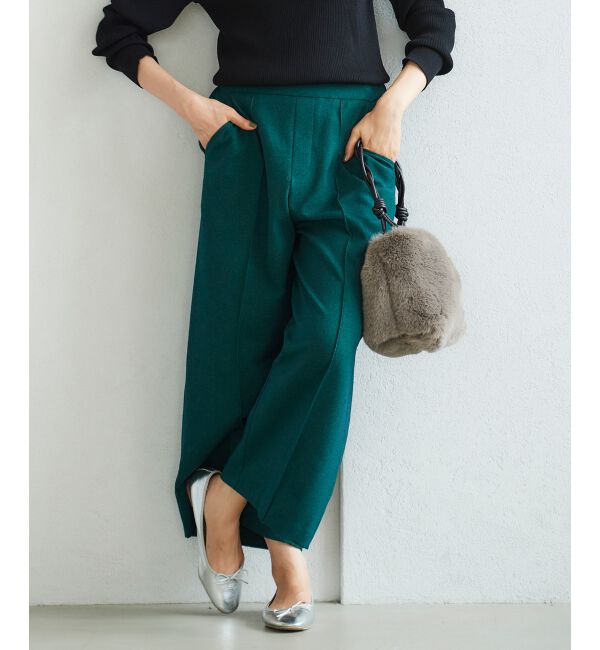 le.coeur blanc「ウールライクワイドクロップドパンツ」|スラックス|