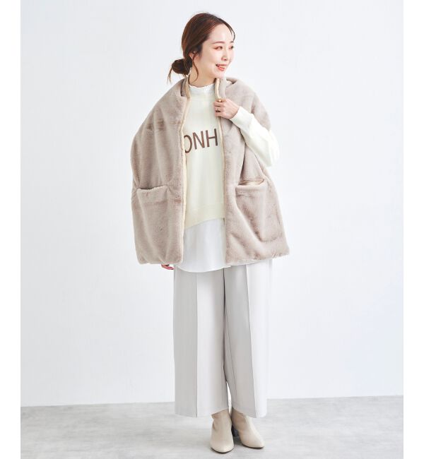 le.coeur blanc「ウールライクワイドクロップドパンツ」|スラックス|