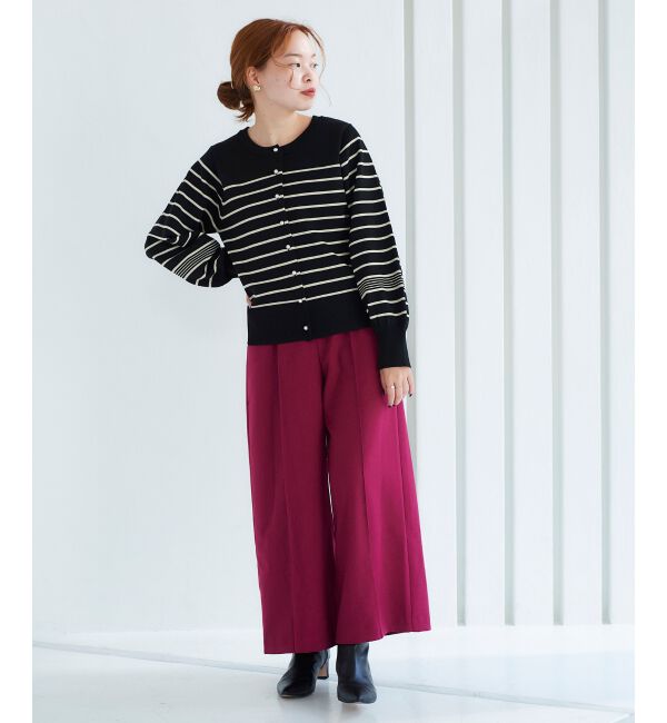 le.coeur blanc「ウールライクワイドクロップドパンツ」|スラックス|