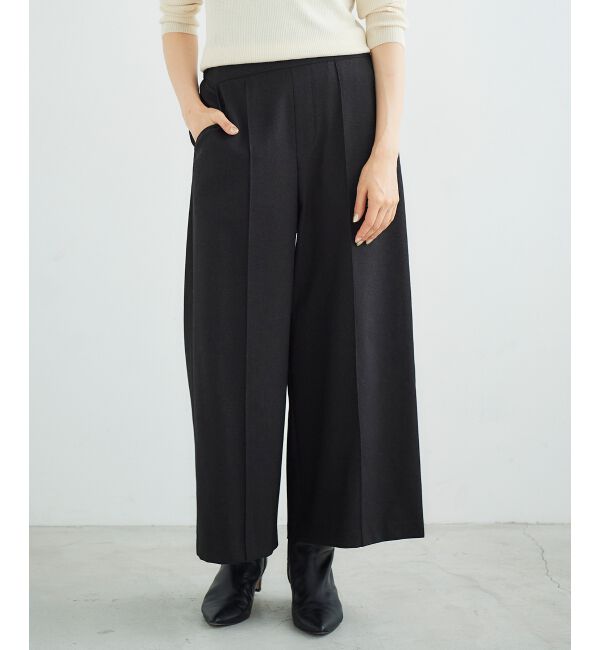le.coeur blanc「ウールライクワイドクロップドパンツ」|スラックス|