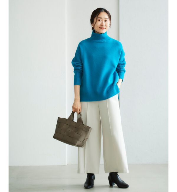 le.coeur blanc「ウールライクワイドクロップドパンツ」|スラックス|