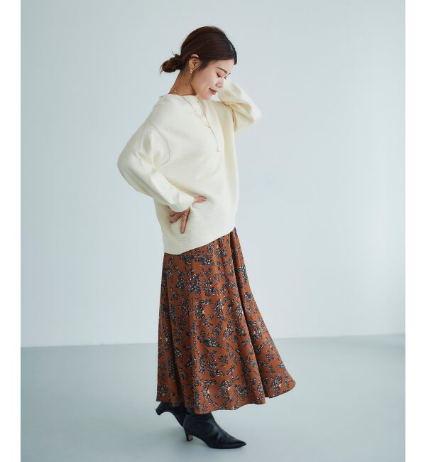 le.coeur blanc「アンティークデシンフラワープリントスカート」|スカート|