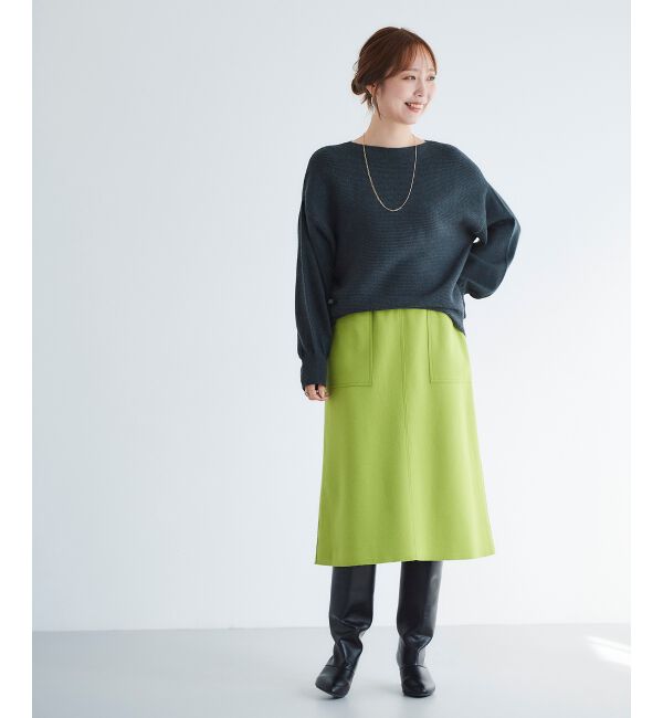 le.coeur blanc「ジャージーメルトントラペーズスカート」|スカート|