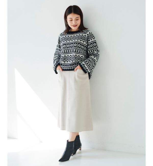 le.coeur blanc「ジャージーメルトントラペーズスカート」|スカート|