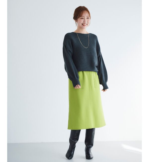 le.coeur blanc「ジャージーメルトントラペーズスカート」|スカート|