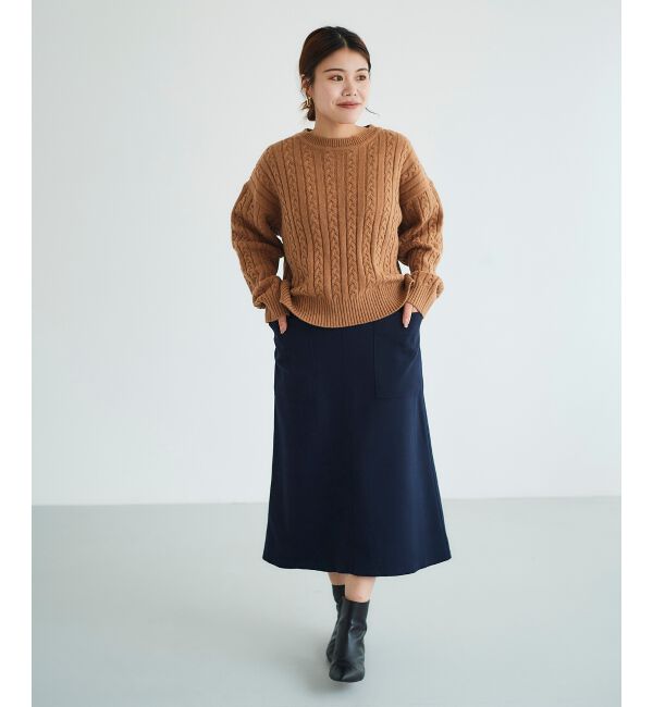 le.coeur blanc「ジャージーメルトントラペーズスカート」|スカート|