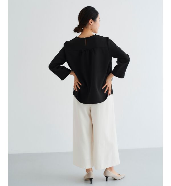 le.coeur blanc「パール付きプルオーバー&times;テーパードパンツセット」|スラックス|