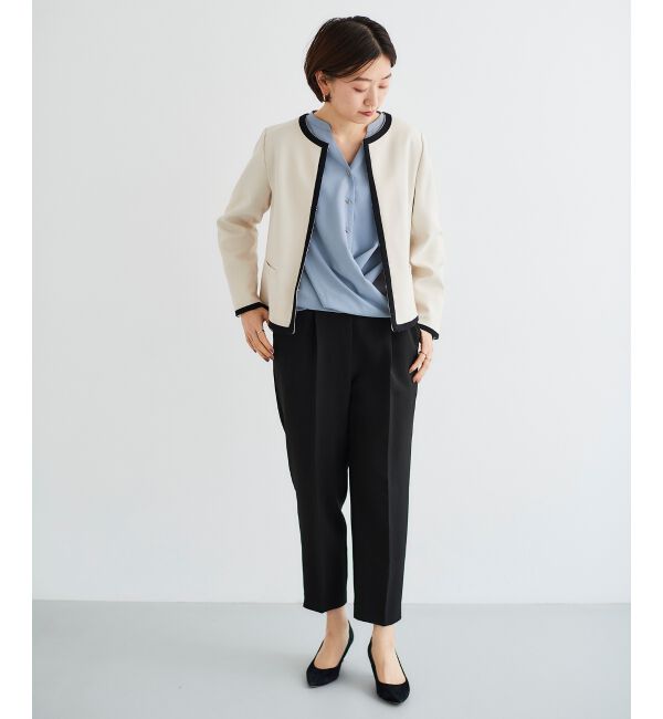 le.coeur blanc「パール付きプルオーバー&times;テーパードパンツセット」|スラックス|