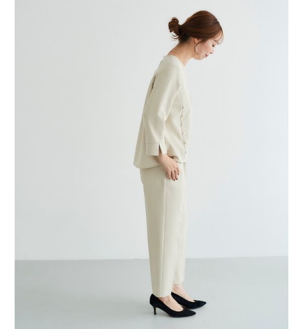 le.coeur blanc「パール付きプルオーバー&times;テーパードパンツセット」|スラックス|