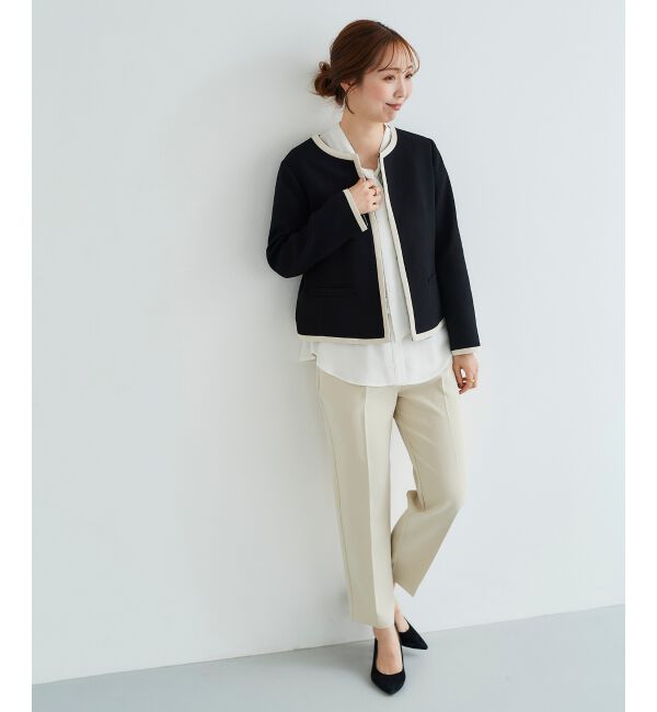 le.coeur blanc「パール付きプルオーバー&times;テーパードパンツセット」|スラックス|