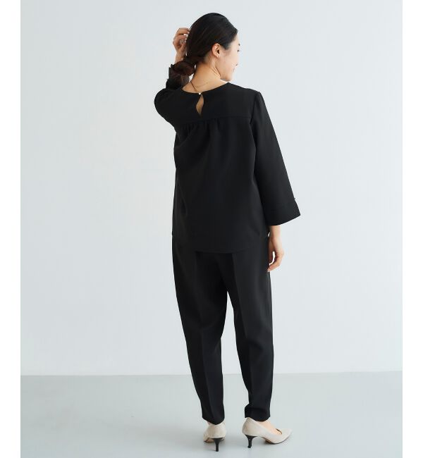 le.coeur blanc「パール付きプルオーバー&times;テーパードパンツセット」|スラックス|