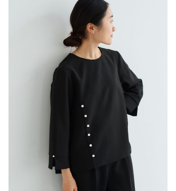 le.coeur blanc「パール付きプルオーバー&times;テーパードパンツセット」|スラックス|