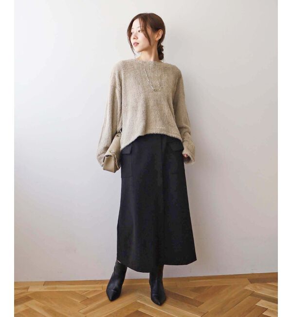 le.coeur blanc「《手洗い可能》カーゴポケットラップライクスカート」|スカート|