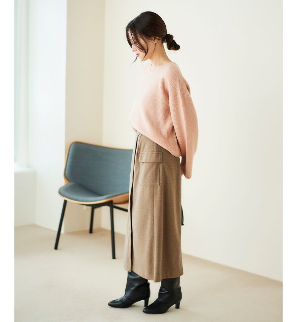 le.coeur blanc「《手洗い可能》カーゴポケットラップライクスカート」|スカート|