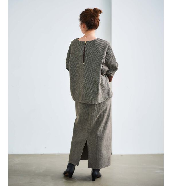 le.coeur blanc「チェックジャージータイトスカート」|タイト|