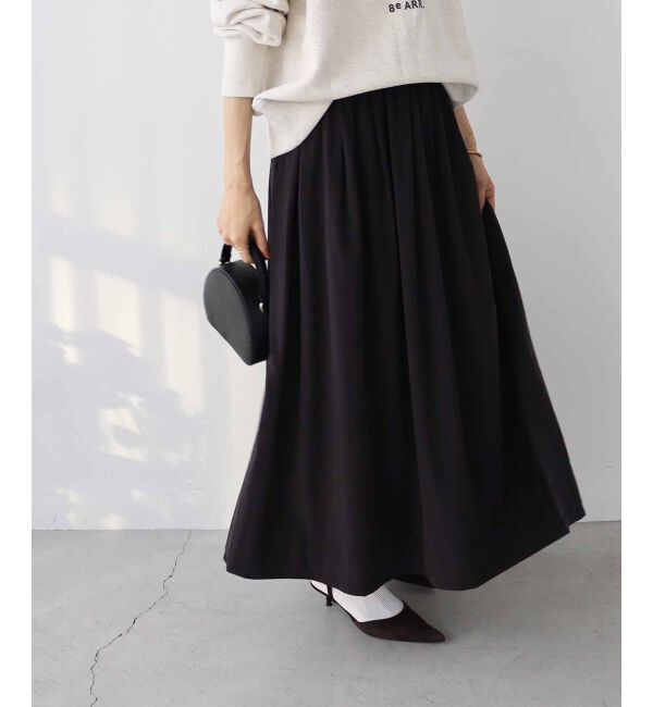 le.coeur blanc「ナイロンタックギャザーダブルヘムスカート」|スカート|