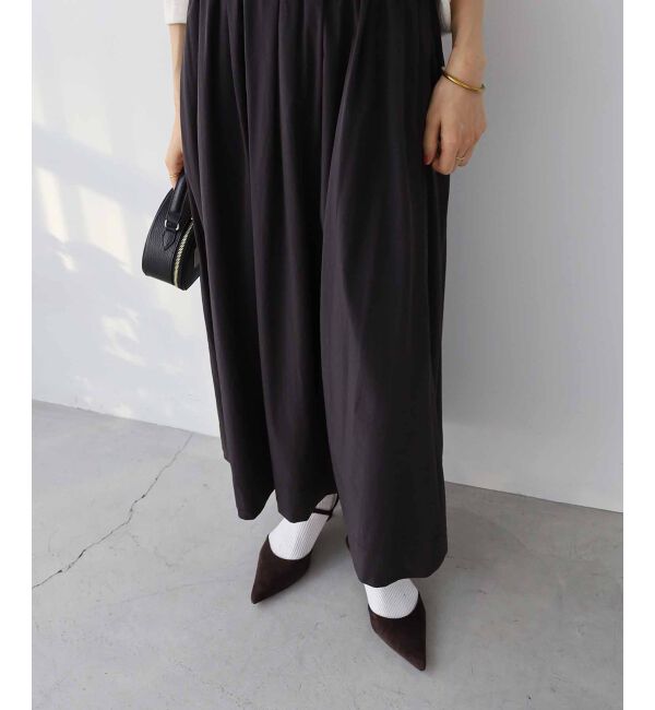 le.coeur blanc「ナイロンタックギャザーダブルヘムスカート」|スカート|