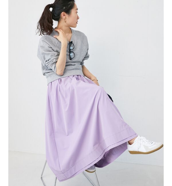 le.coeur blanc「ナイロンタックギャザーダブルヘムスカート」|スカート|