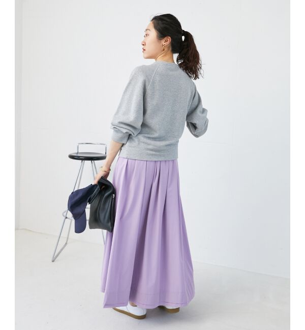 le.coeur blanc「ナイロンタックギャザーダブルヘムスカート」|スカート|