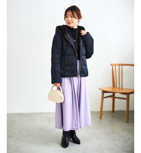 le.coeur blanc「ナイロンタックギャザーダブルヘムスカート」|スカート|