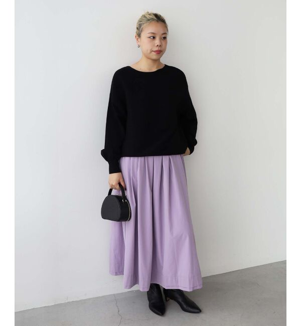 le.coeur blanc「ナイロンタックギャザーダブルヘムスカート」|スカート|