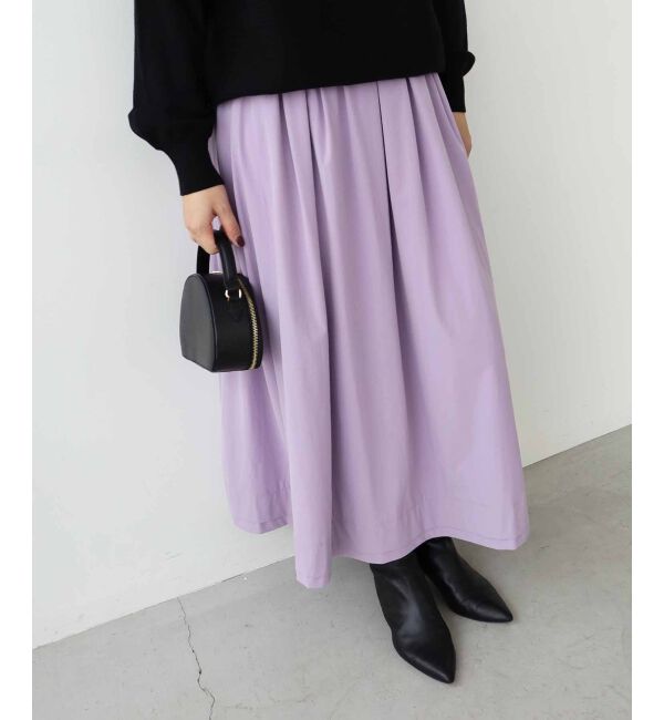 le.coeur blanc「ナイロンタックギャザーダブルヘムスカート」|スカート|