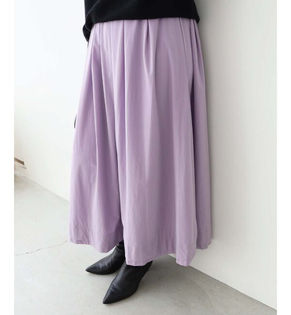 le.coeur blanc「ナイロンタックギャザーダブルヘムスカート」|スカート|