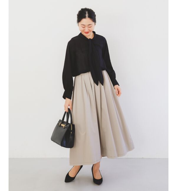 le.coeur blanc「ナイロンタックギャザーダブルヘムスカート」|スカート|