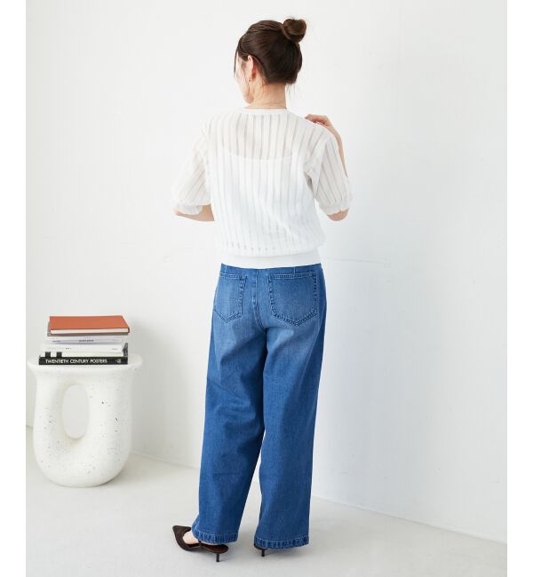 le.coeur blanc「タックワイドデニム」|デニム|
