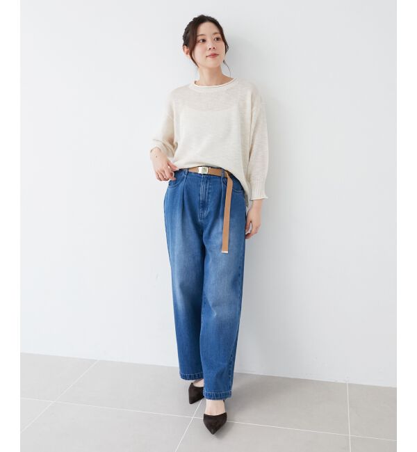 le.coeur blanc「タックワイドデニム」|デニム|