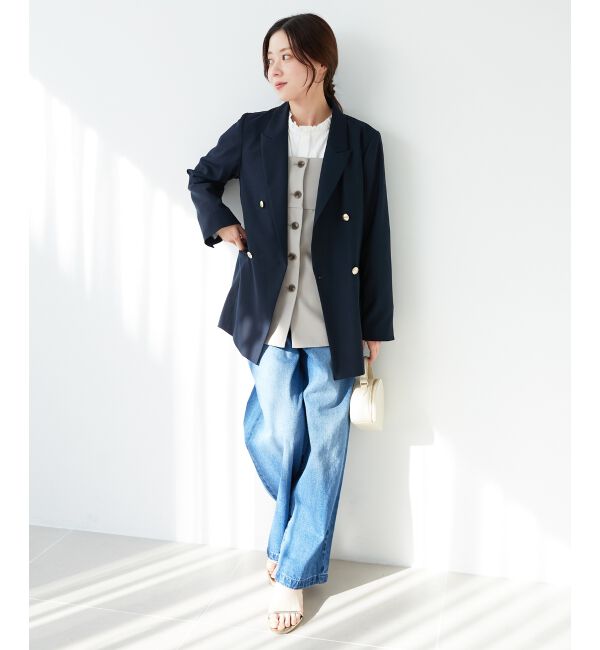 le.coeur blanc「タックワイドデニム」|デニム|