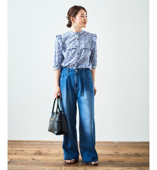 le.coeur blanc「タックワイドデニム」|デニム|