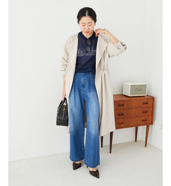 le.coeur blanc「タックワイドデニム」|デニム|