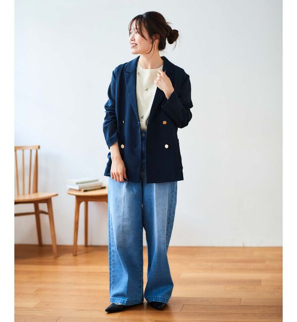 le.coeur blanc「タックワイドデニム」|デニム|