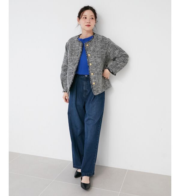 le.coeur blanc「タックワイドデニム」|デニム|