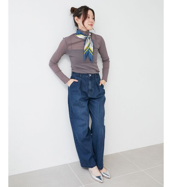 le.coeur blanc「タックワイドデニム」|デニム|